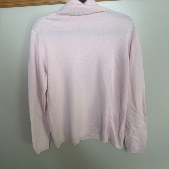 Nordstrom Light Pink Cashmere turtleneck Sweater medium - Picture 5 of 8